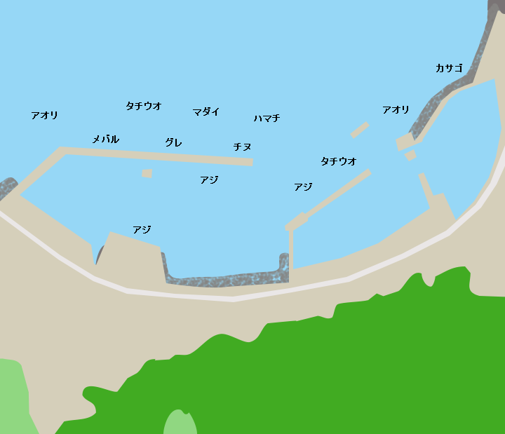 田之浜漁港ポイント図