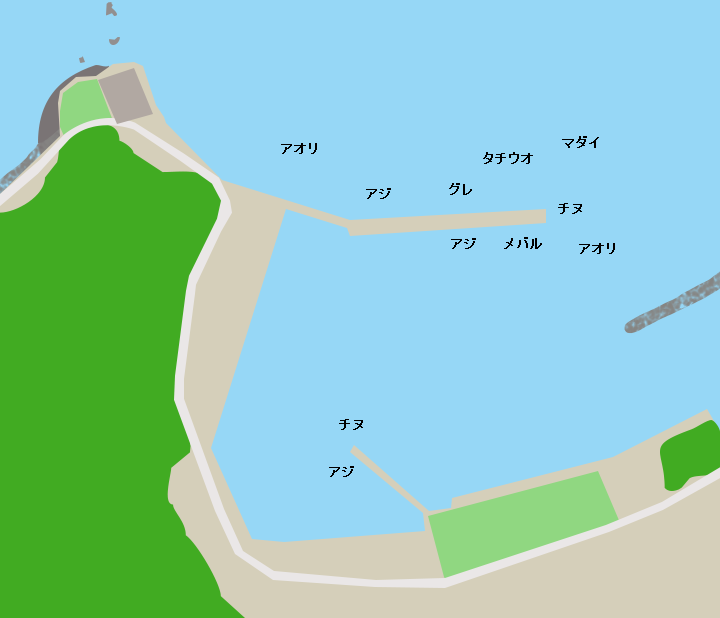 大小浜漁港ポイント図