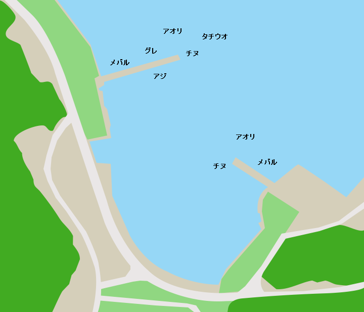 高畑漁港ポイント図
