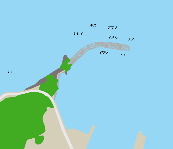 興居島由良港ポイント図
