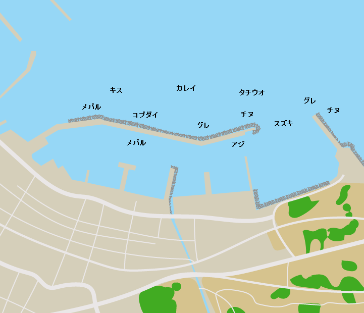 引田漁港ポイント図