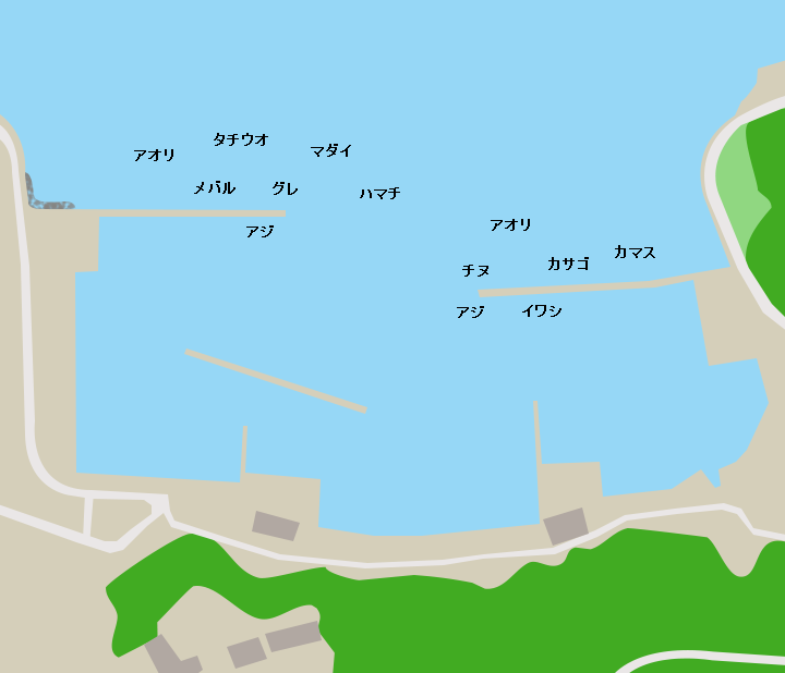 船越漁港ポイント図