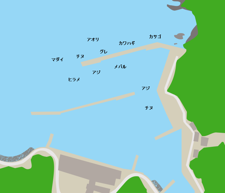 深浦漁港ポイント図