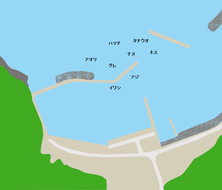 興居島北浦漁港ポイント図