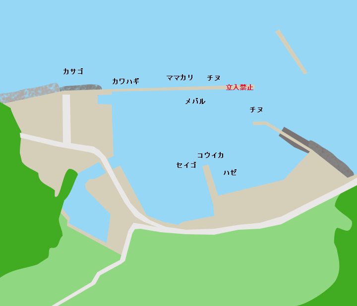 東宝伝漁港ポイント図