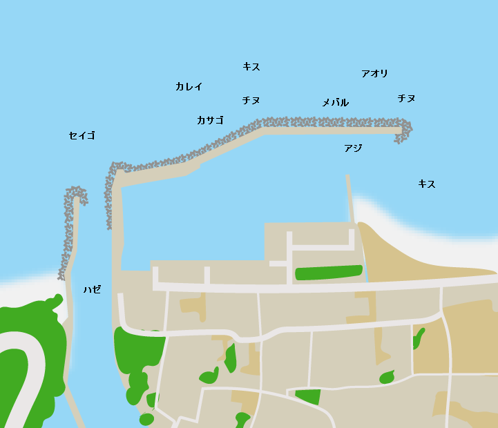小磯漁港ポイント図