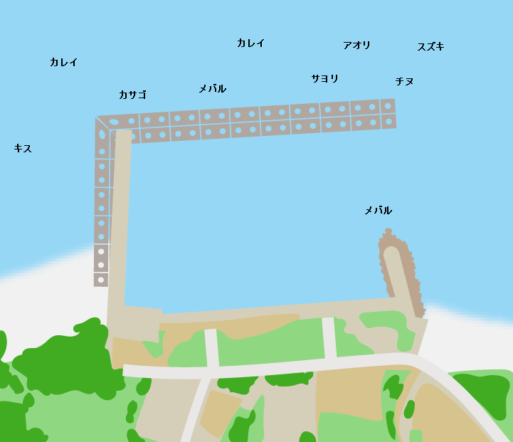 篠尾漁港ポイント図