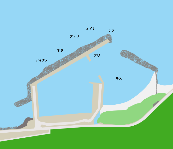 名舟漁港ポイント図