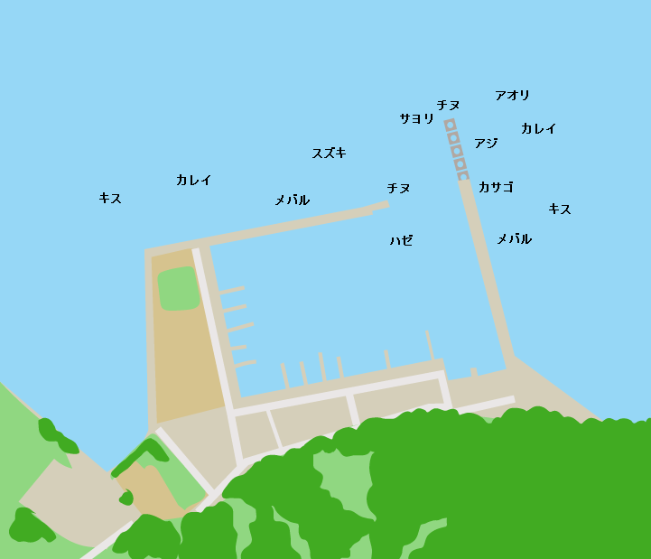 亀水漁港ポイント図