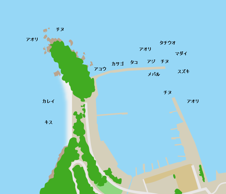箱浦漁港ポイント図
