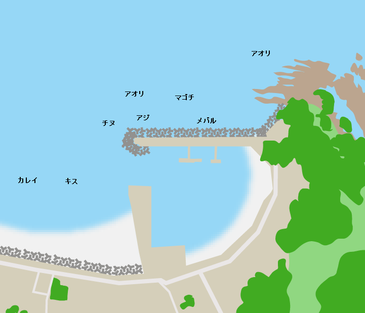 肥地木漁港ポイント図