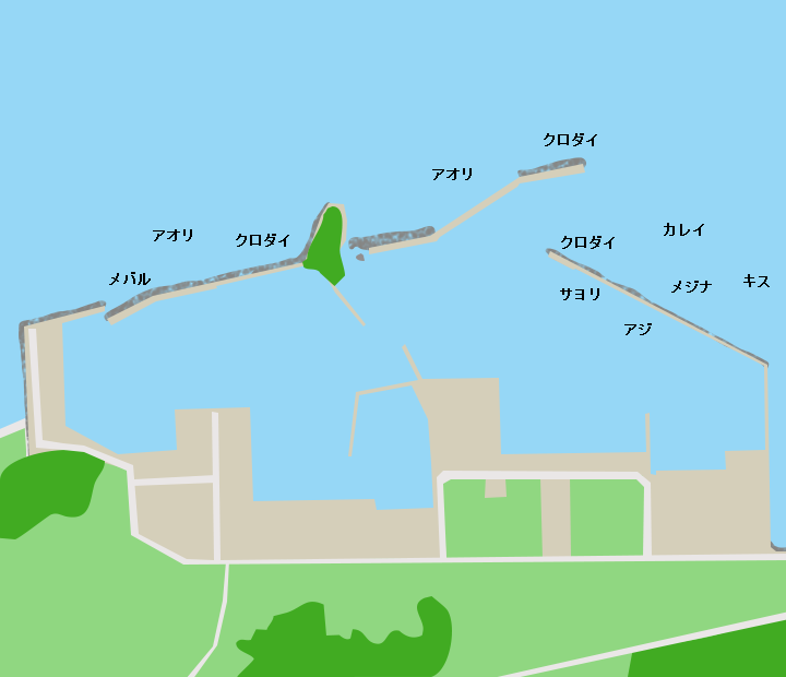 蛸島漁港ポイント図