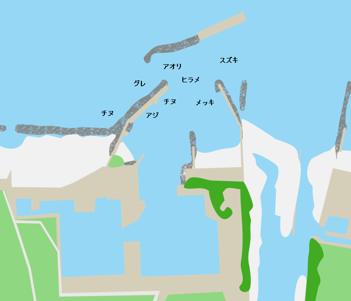 奈半利漁港ポイント図