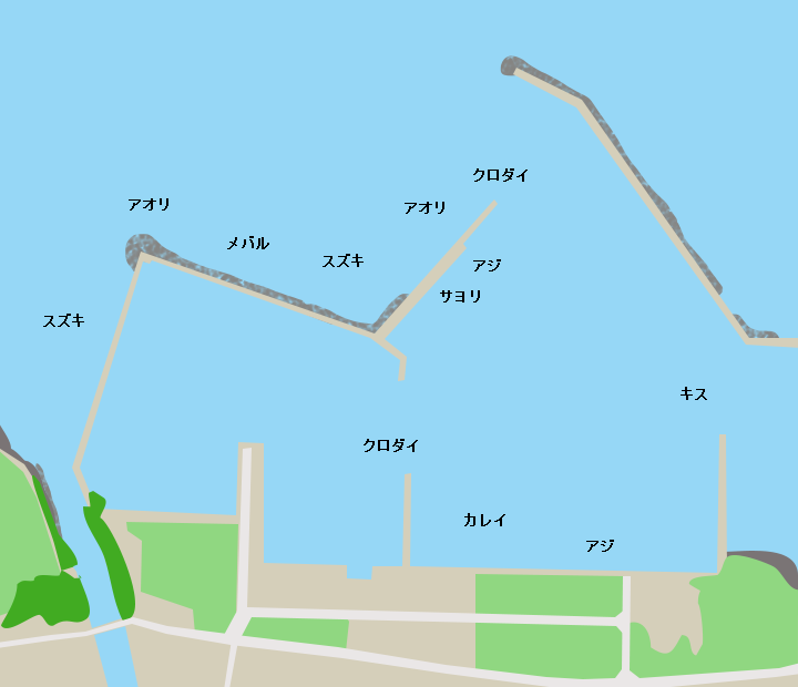 松波漁港ポイント図