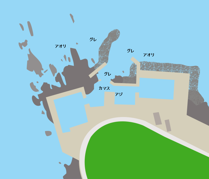 羽根漁港ポイント図