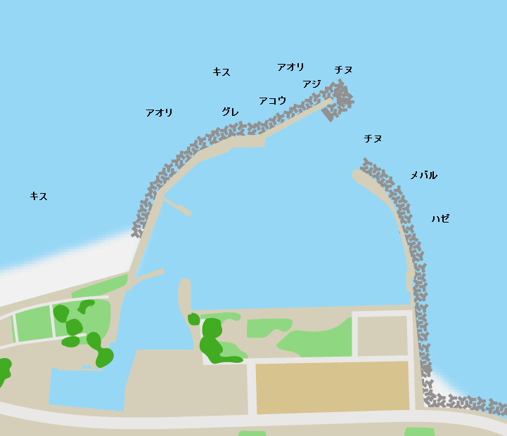箕浦漁港ポイント図
