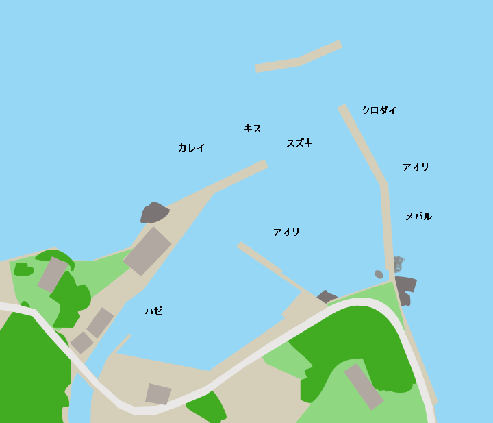 前波漁港ポイント図