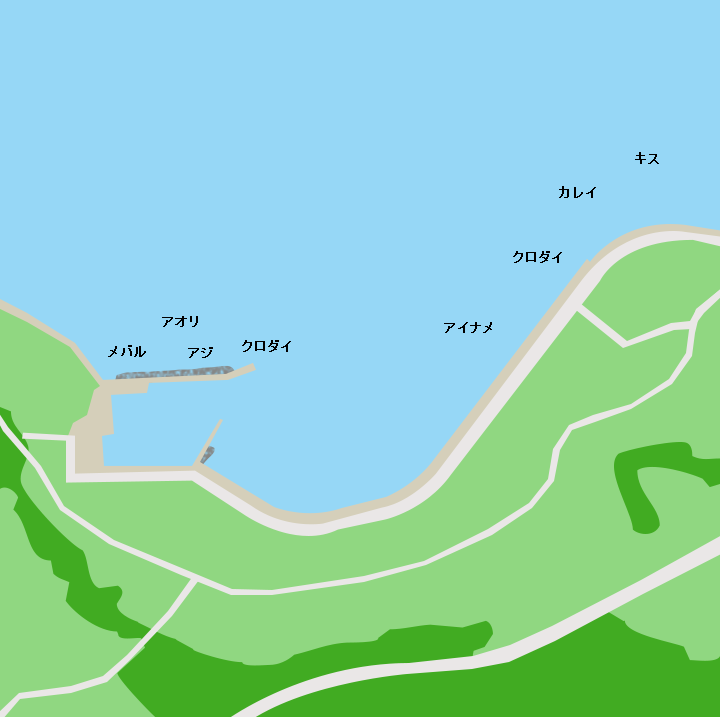 鹿波漁港ポイント図