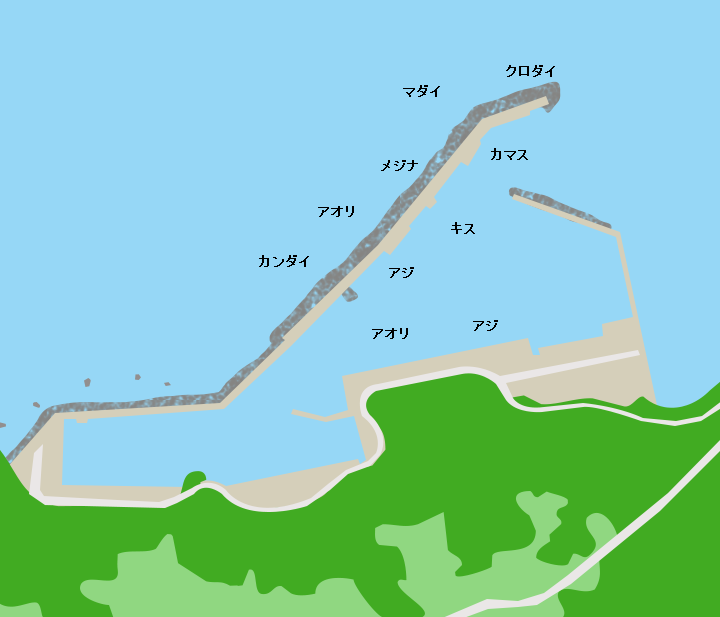 鷲崎漁港ポイント図