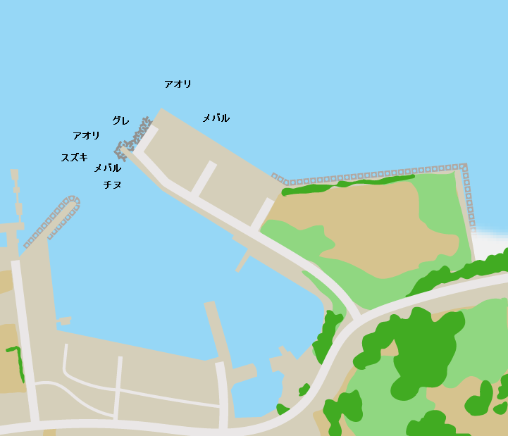小豆島大部港ポイント図