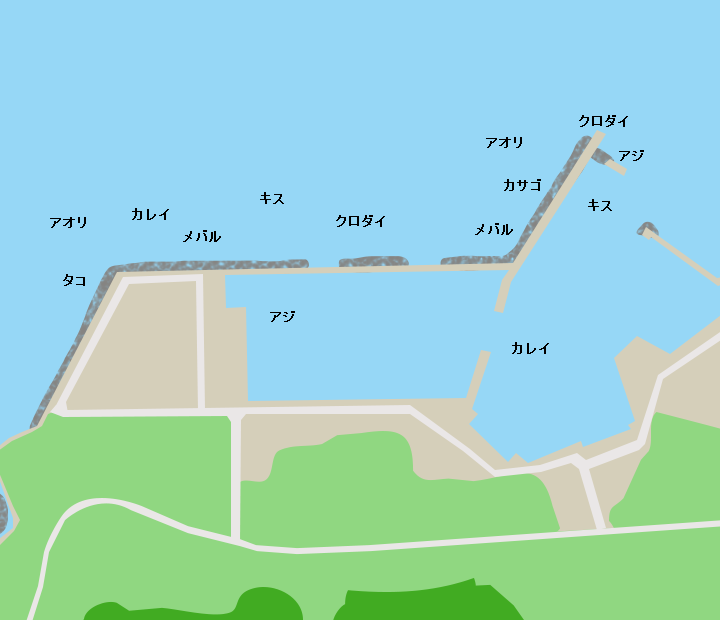 鰀目漁港ポイント図