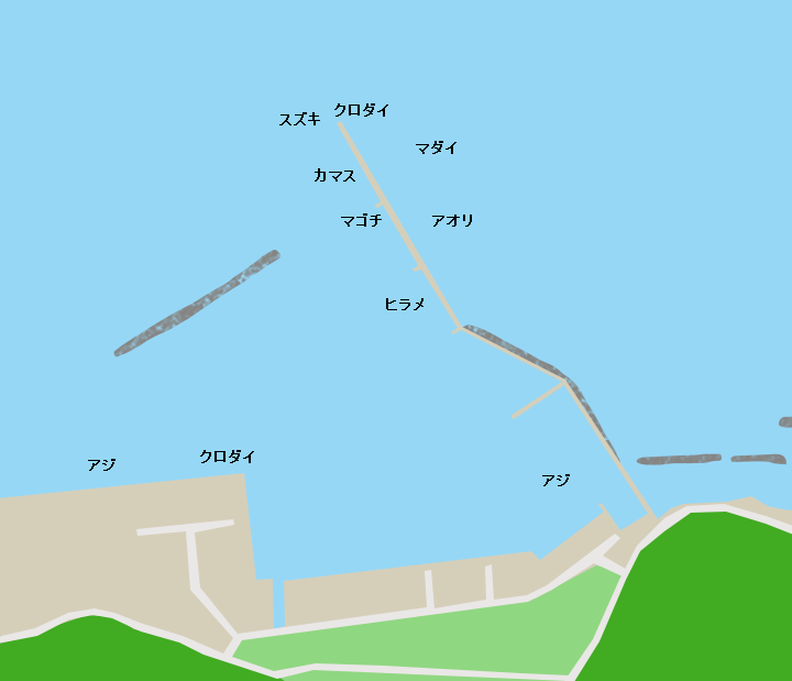 佐渡島二見漁港ポイント図
