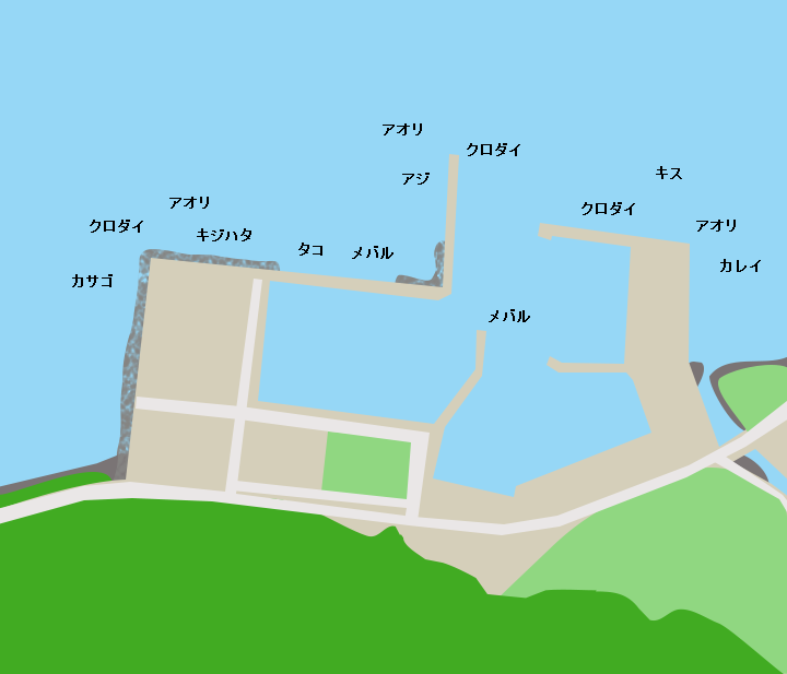 下佐々波漁港ポイント図