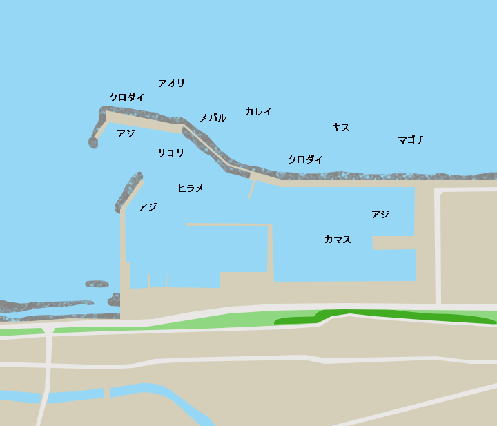 新湊東漁港ポイント図