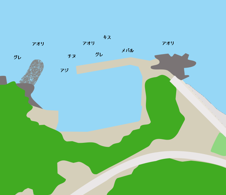 碁浦漁港ポイント図