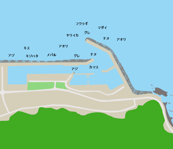 茱崎漁港ポイント図