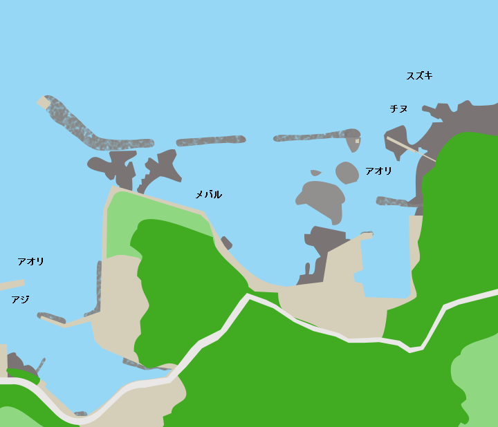 赤住漁港ポイント図