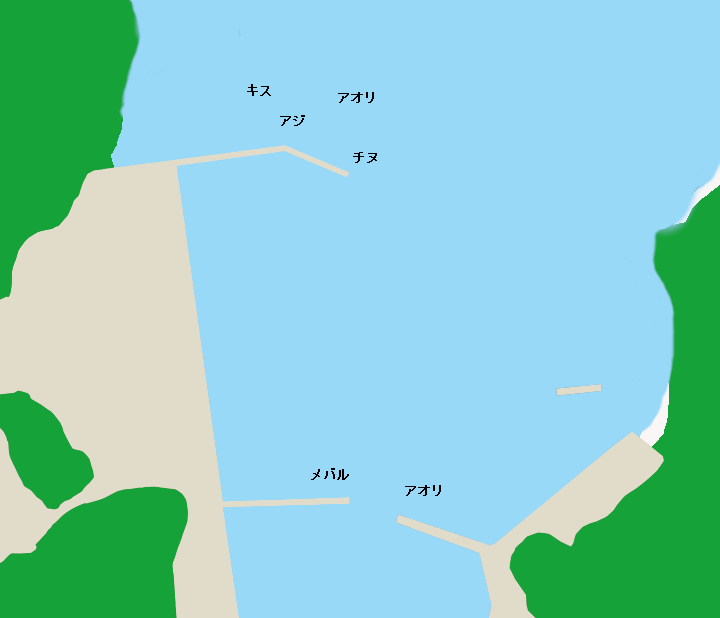 奈屋浦漁港ポイント図