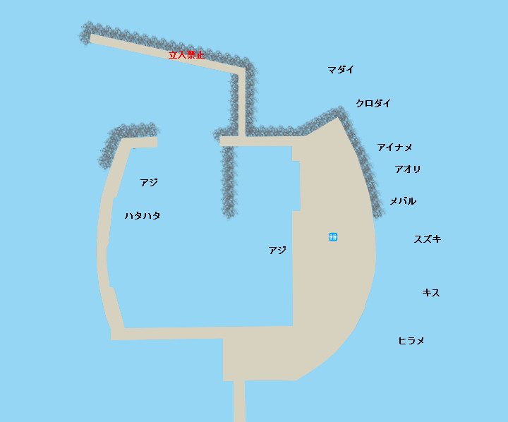 道川漁港のポイント、トイレ