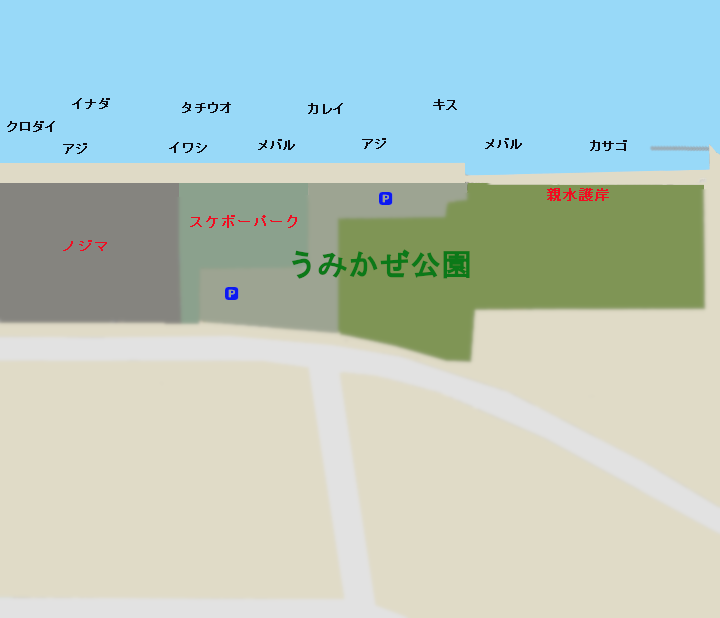 うみかぜ公園のポイント全体図