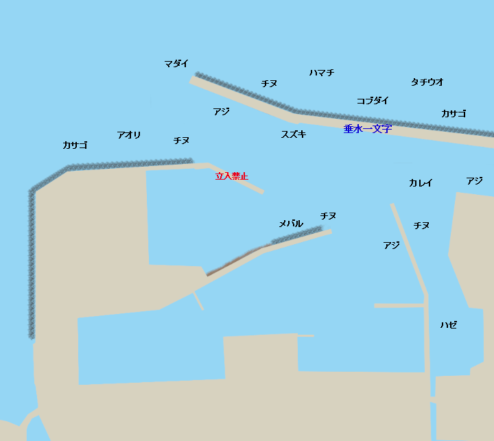垂水漁港ポイント図