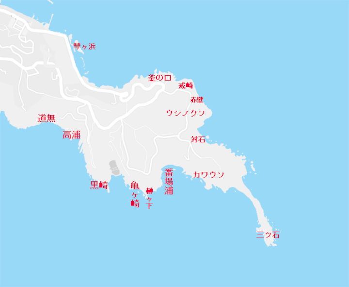 真鶴の磯全体図