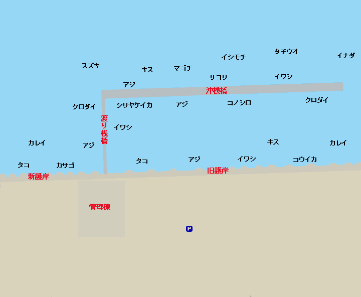 本牧海づり施設ポイント図